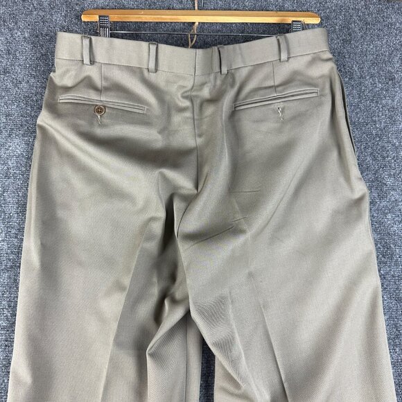 Brooks Brothers 346 Pants Men 35 Dress Pant Brown Wool Straight Leg Pockets - Picture 6 of 7
